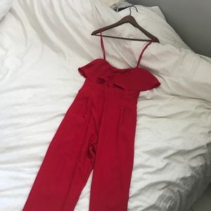 NWOT Forever 21 Red skinny strap jumpsuit